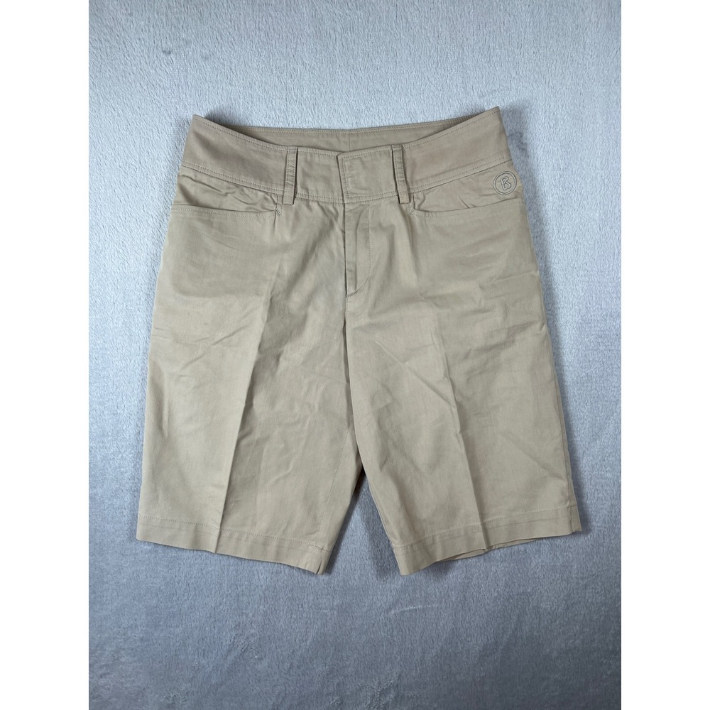Bogner Womens Tan Khaki Bermuda Golf Shorts Size 6 Stretch Cotton